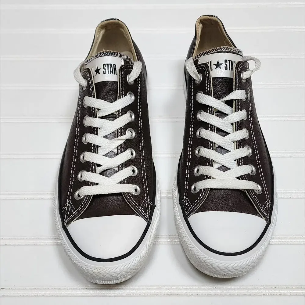Converse Chuck Taylor All Star Low Leather Adult Sneakers Size 8.5 M/10.5W Brown - Picture 3 of 11